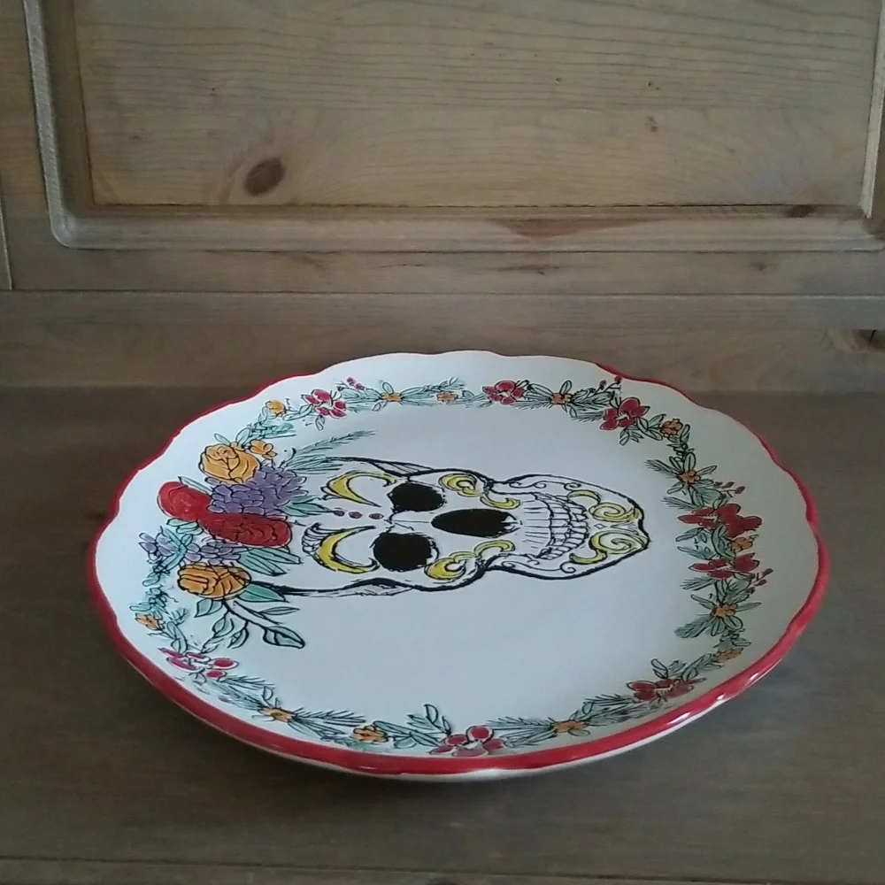 Spectrum Designz Day of the Dead Oval Platter